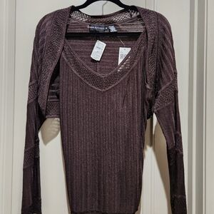 Dana Buchman Women's Rich Brown Knit Blouse